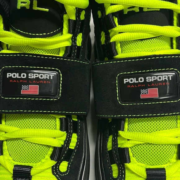 Ralph Lauren Polo Sport Mens shoes BlackYellow PS100 High Top RL Made in Vietnam - Picture 3 of 16